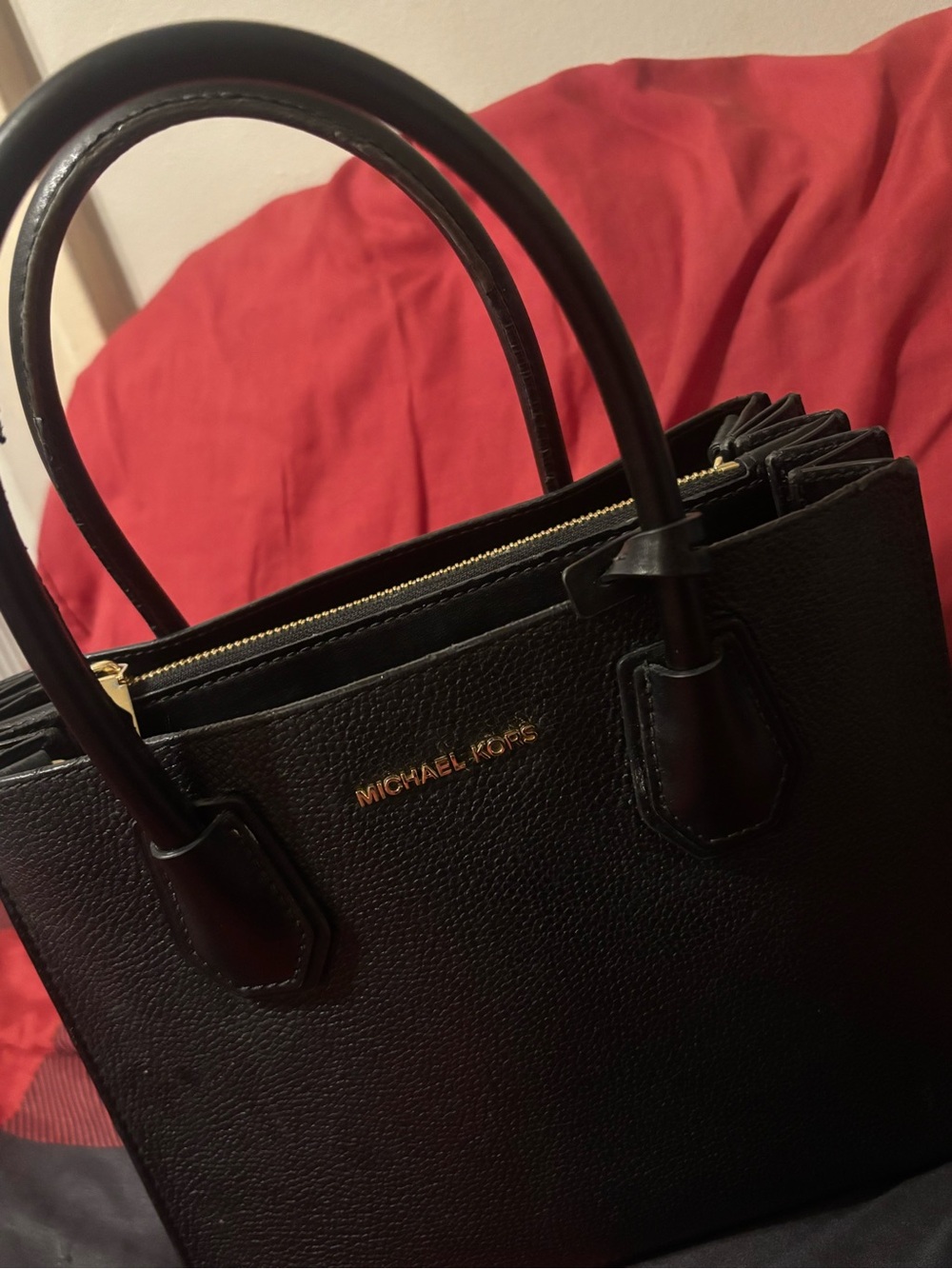 MICHAEL KORS Women's Black Structured Leather Satchel